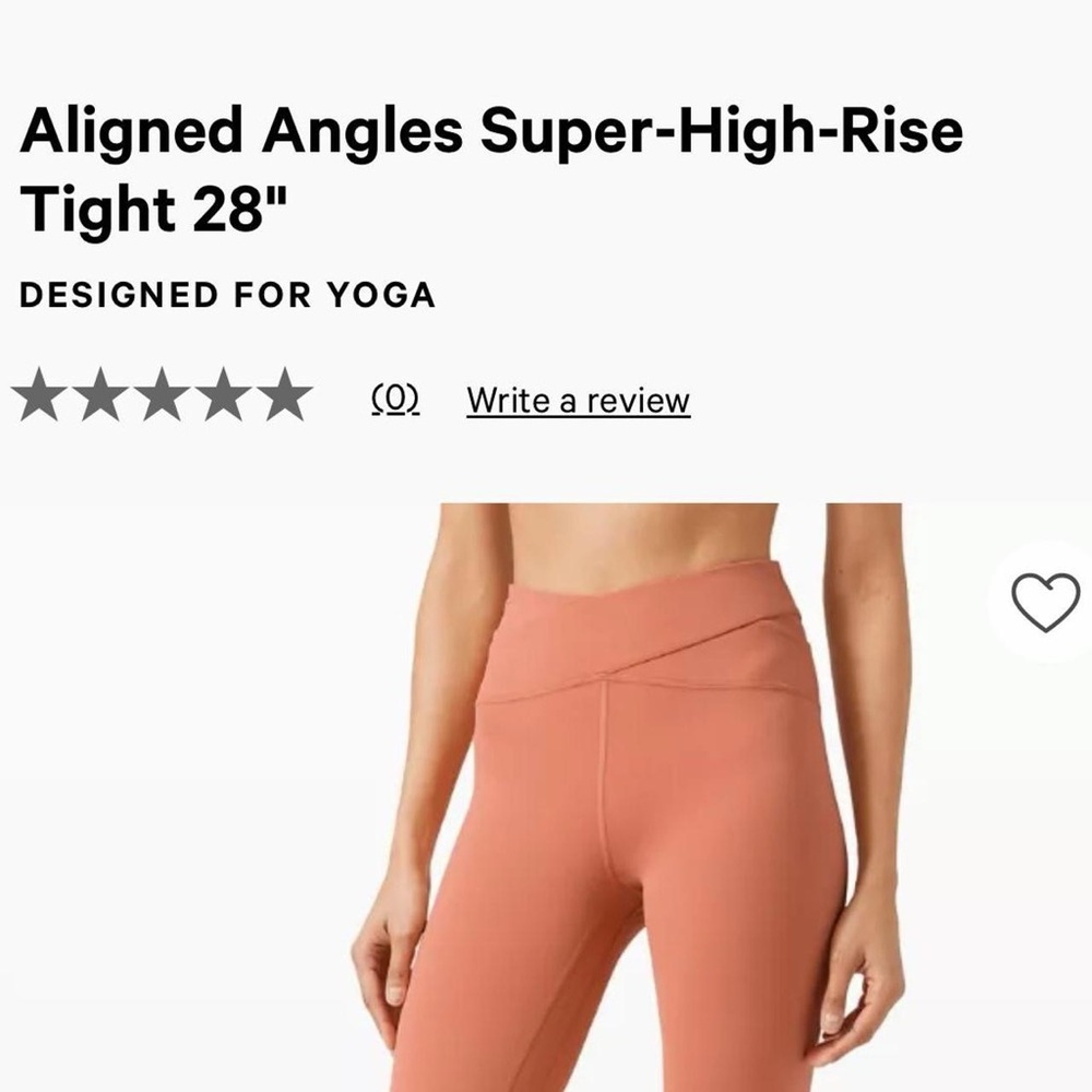 Lululemon Aligned Angles Super-High-Rise Tight in Coral